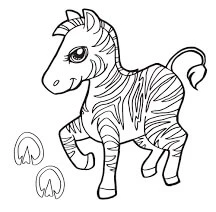 Zebra boyama sayfası – eğitici aktivite, yaratıcılık