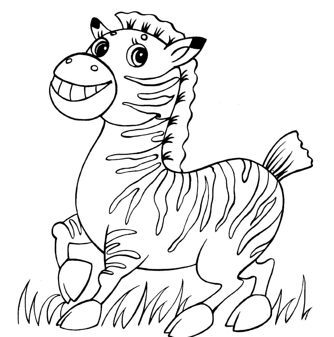Zebra boyama sayfası – eğlenceli etkinlik, el becerilerini geliştirir