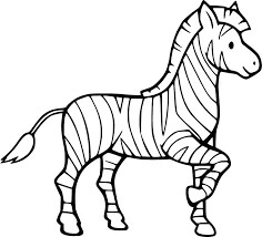 Zebra boyama sayfası – eğitici aktivite, yaratıcılık