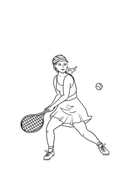Tenis boyama sayfası – evde etkinlik, ücretsiz yazdır