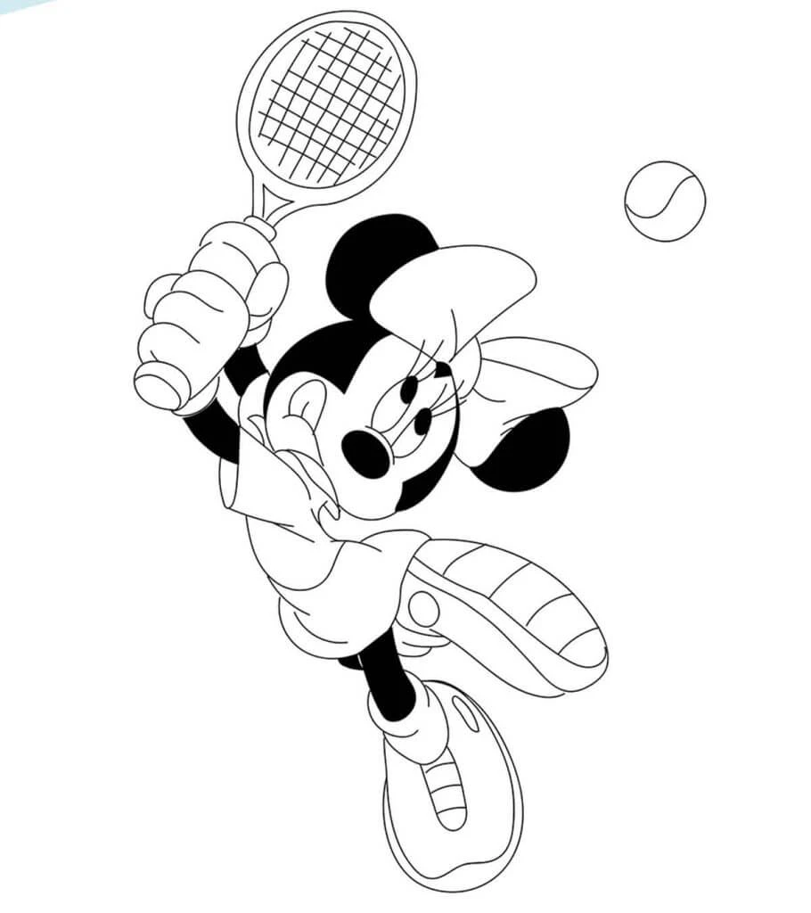 Tenis boyama sayfası – sevimli karakter, sanatsal çalışma