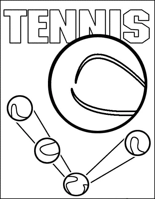 Tenis boyama sayfası – çocuk aktivitesi, PDF indir