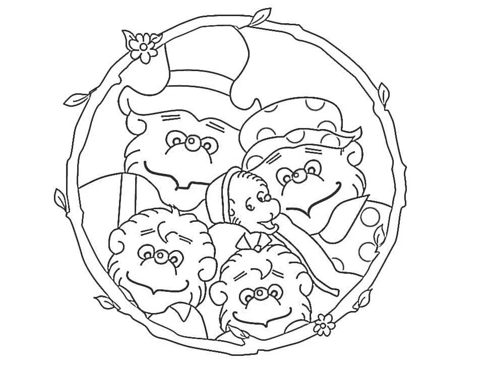 Berenstain Ayıları boyama sayfası – sanatsal çalışma, çocuklar için