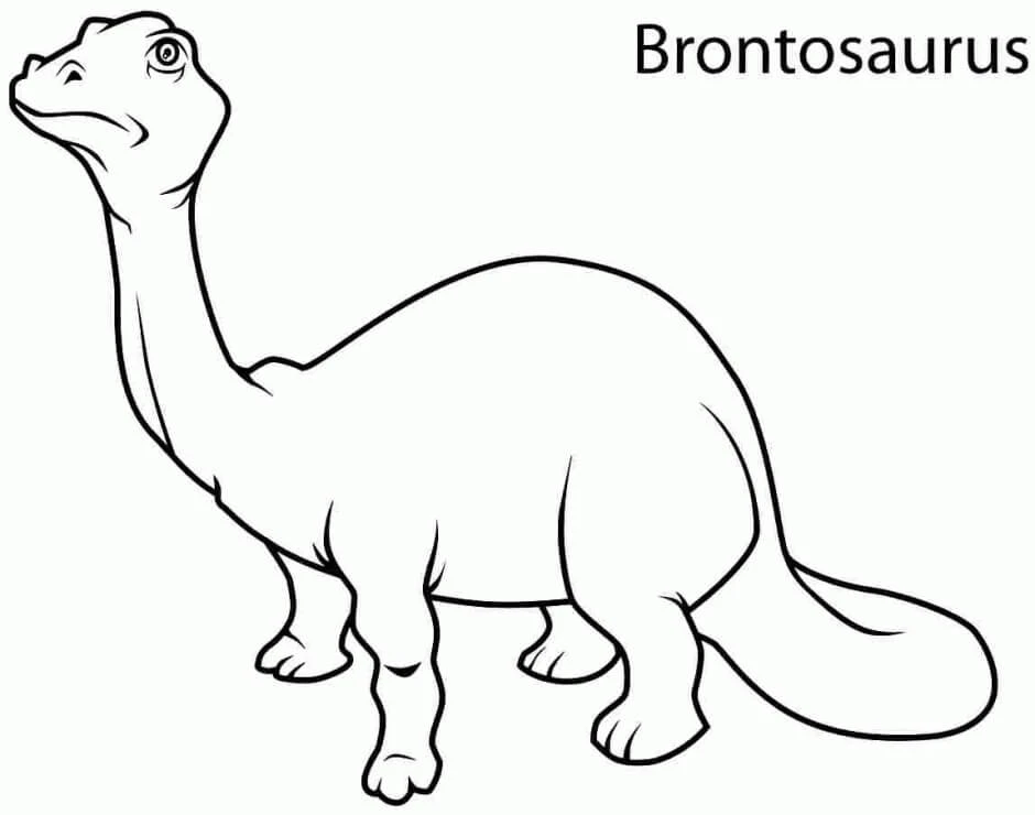 Brontozor boyama sayfası – kolay boyama, eğitici aktivite