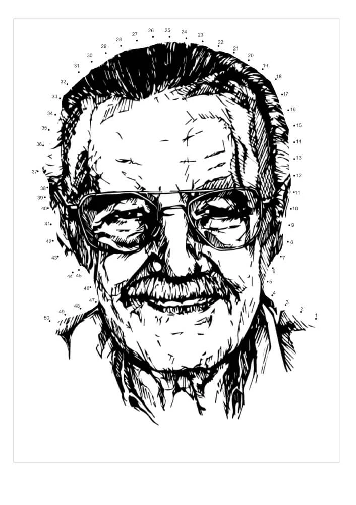 Stan Lee boyama sayfası – PDF indir, sevimli karakter