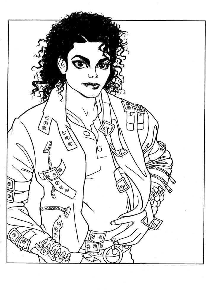 Michael Jackson boyama sayfası – basit çizim, kolay boyama