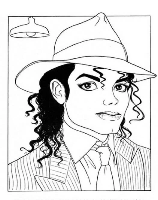 Michael Jackson boyama sayfası – renkli çizimler, okul öncesi