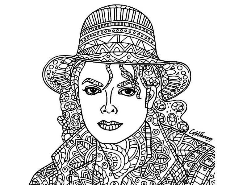 Michael Jackson boyama sayfası – boyama etkinliği, çocuk aktivitesi