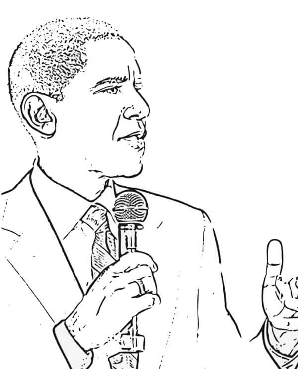 Obama boyama sayfası – sanatsal çalışma, çocuklar için