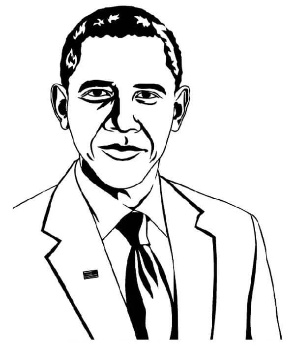 Obama boyama sayfası – kolay boyama, eğitici aktivite