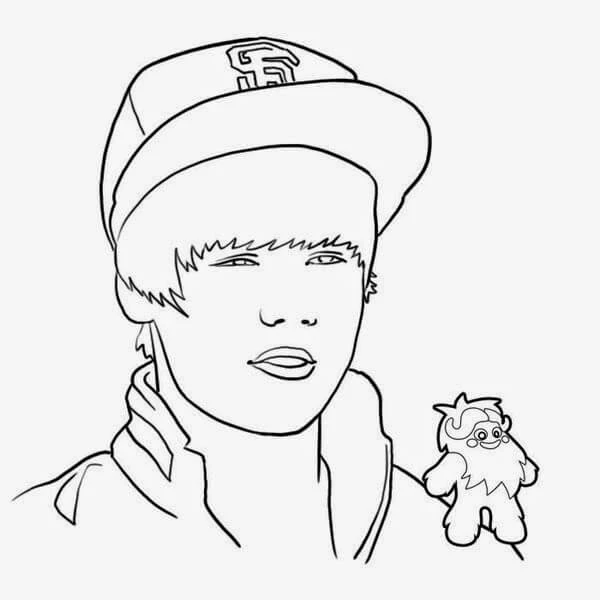 Justin Bieber boyama sayfası – keyifli zaman, renkli çizimler