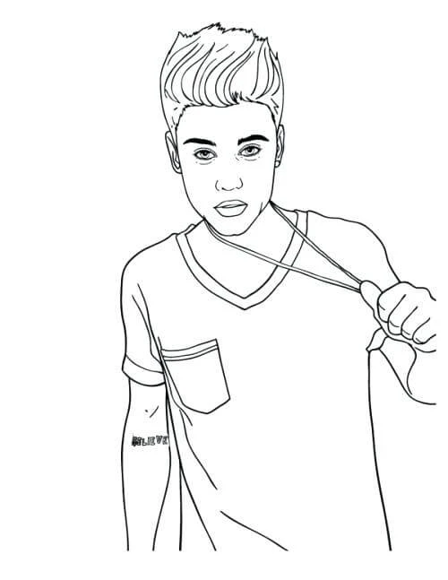 Justin Bieber boyama sayfası – ücretsiz yazdır, boyama etkinliği