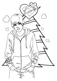 Justin Bieber boyama sayfası – eğlenceli etkinlik, el becerilerini geliştirir