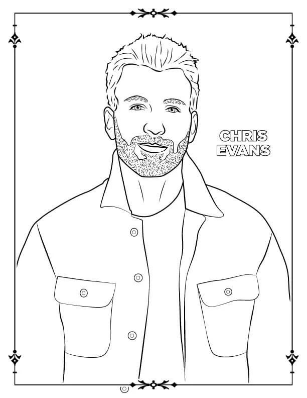 Chris Evans boyama sayfası – boyama çalışması, yaratıcılığı geliştirir