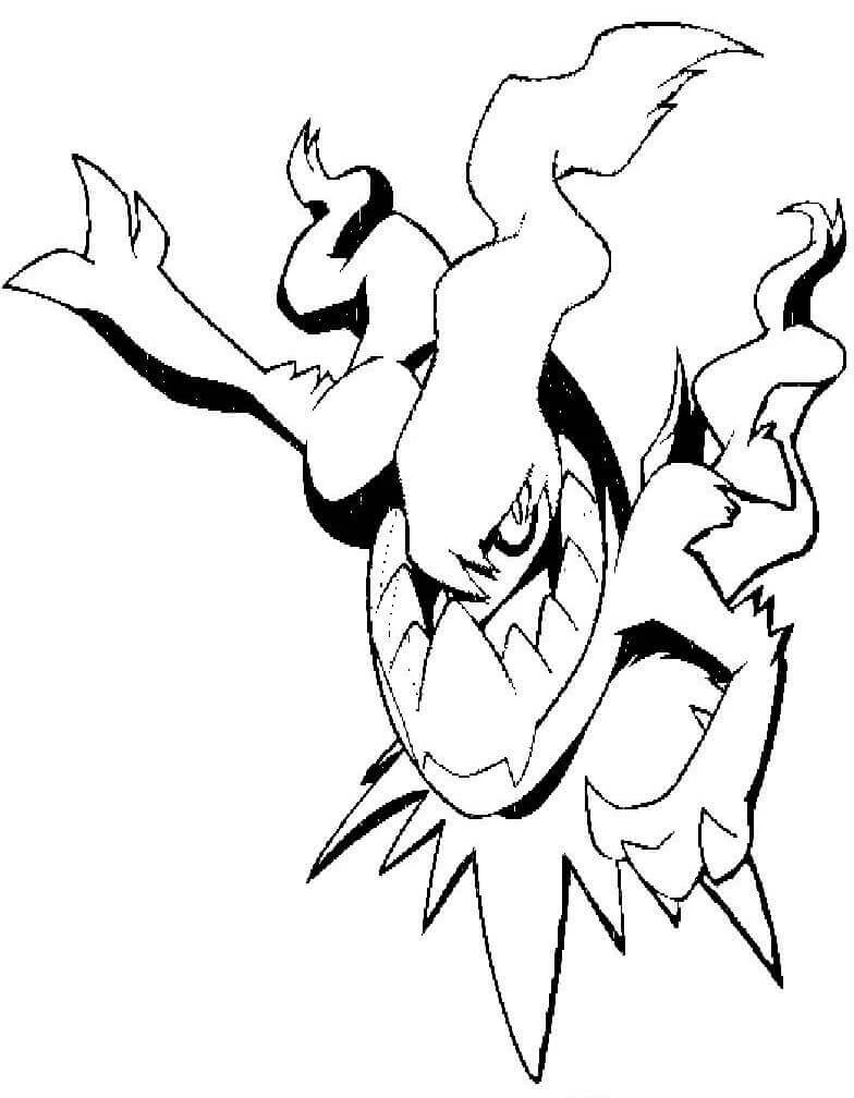 Darkrai boyama sayfası – okul öncesi, evde etkinlik