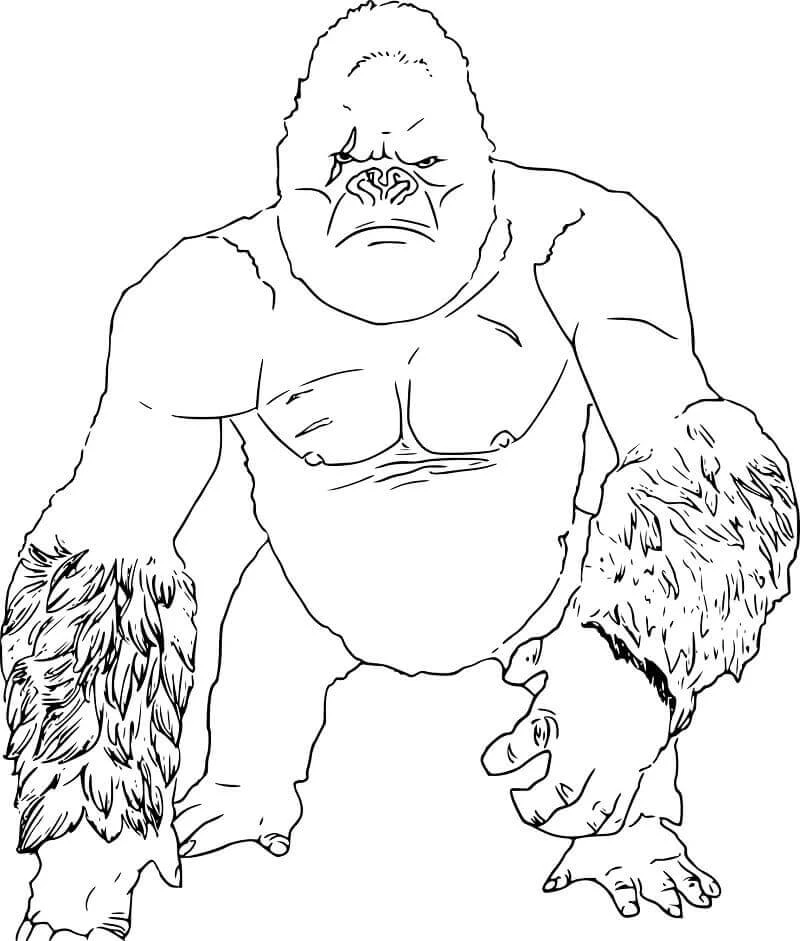 King Kong boyama sayfası #10 – PDF indir, sevimli karakter