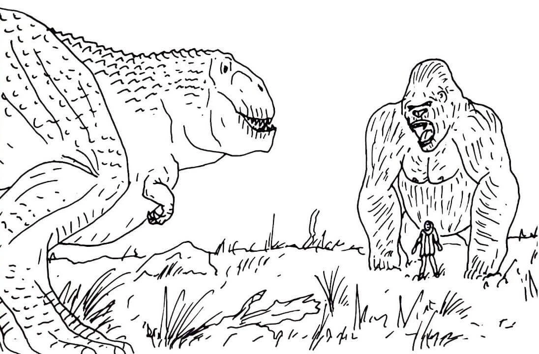 King Kong boyama sayfası #13 – eğlenceli etkinlik, el becerilerini geliştirir