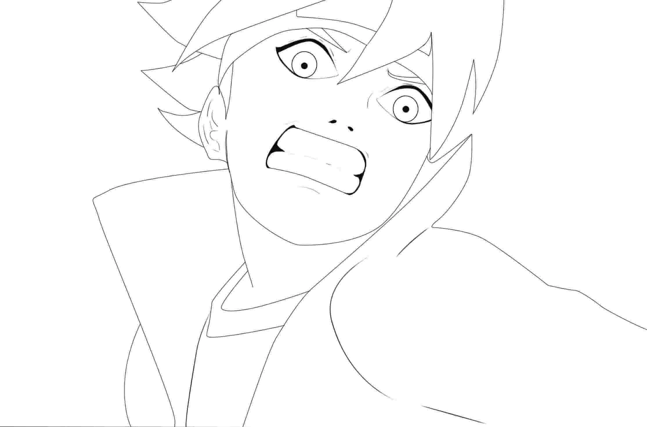 Boruto boyama sayfası #7 – eğlenceli etkinlik, el becerilerini geliştirir