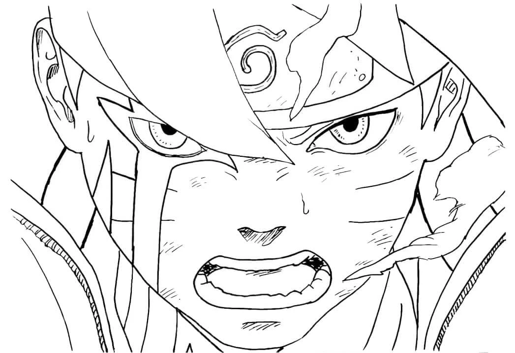 Boruto boyama sayfası #8 – yaratıcılığı geliştirir, keyifli zaman