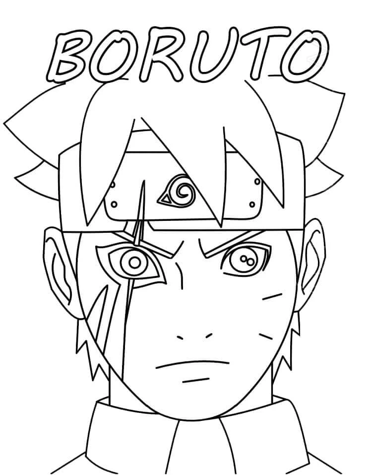 Boruto boyama sayfası #11 – sevimli karakter, sanatsal çalışma