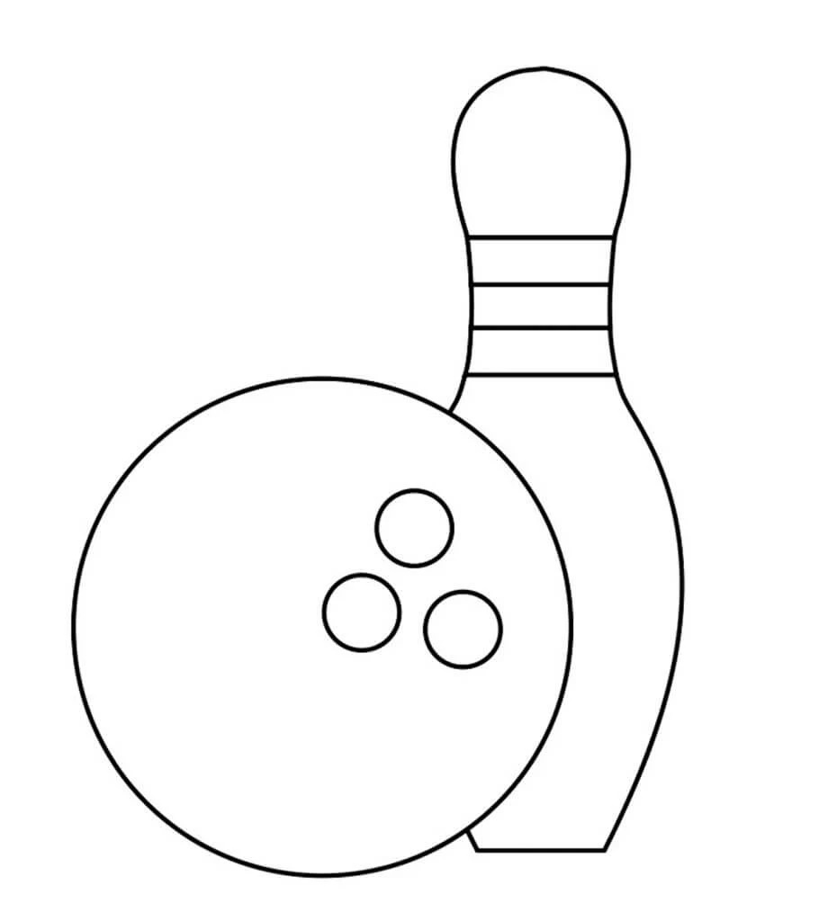 Bowling boyama sayfası #4 – basit çizim, yaz tatili etkinliği