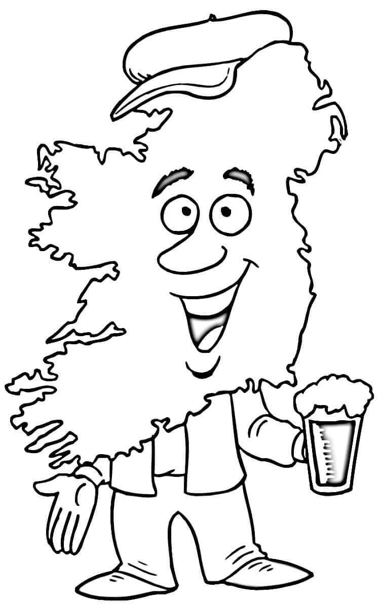 Ireland boyama sayfası – okul öncesi, evde etkinlik