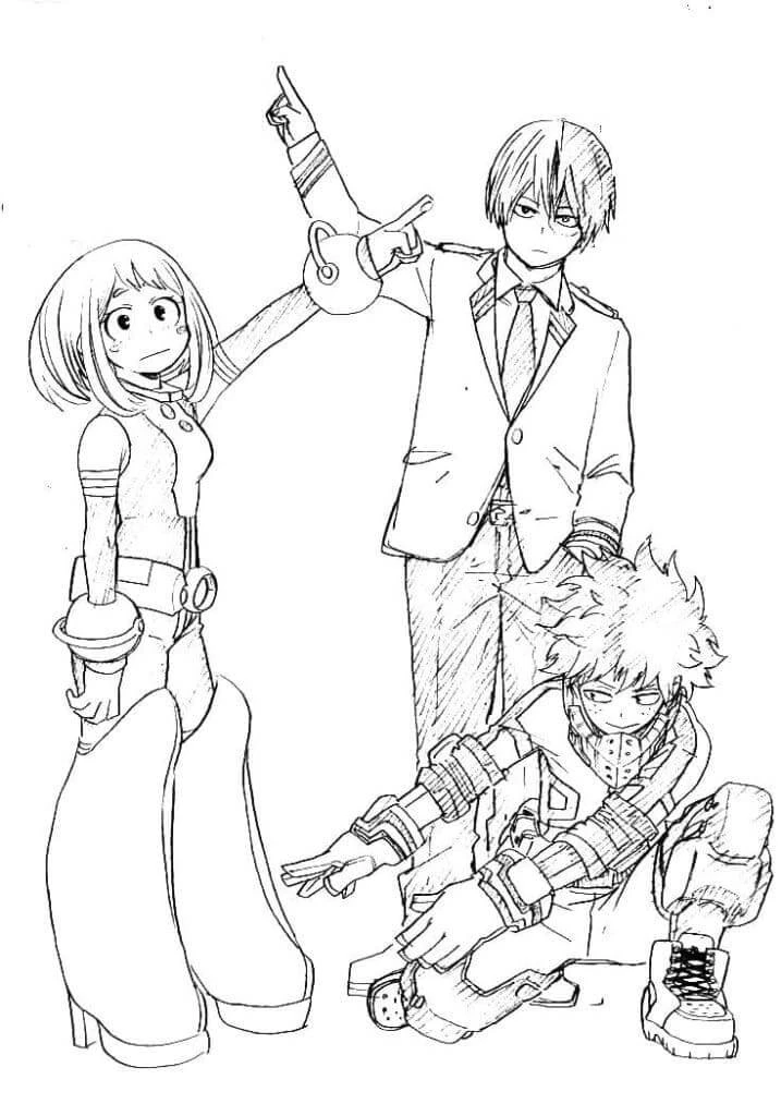 Izuku Midoriya boyama sayfası #13 – A4 baskıya uygun, ücretsiz yazdır