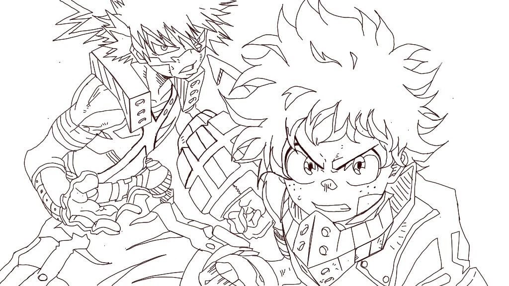 Izuku Midoriya boyama sayfası #15 – tamamen ücretsiz, çocuklar için