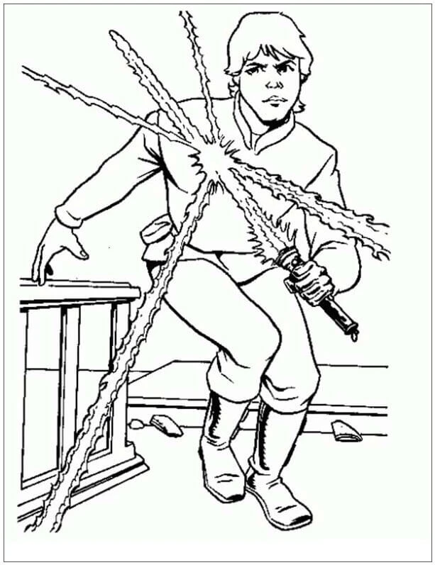 Luke Skywalker boyama sayfası – boyama etkinliği, çocuk aktivitesi