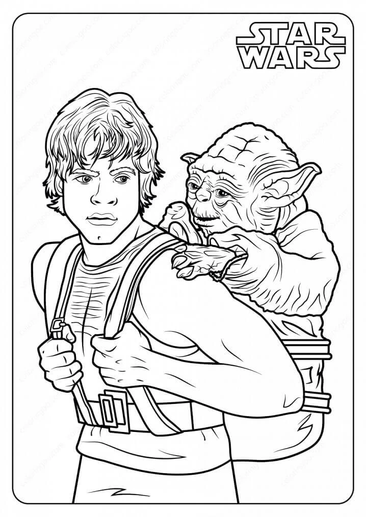 Luke Skywalker boyama sayfası – el becerilerini geliştirir, boyama çalışması