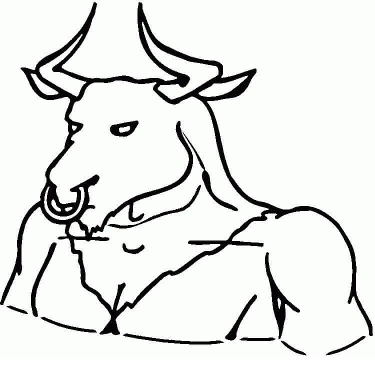Minotaur boyama sayfası – PDF indir, sevimli karakter