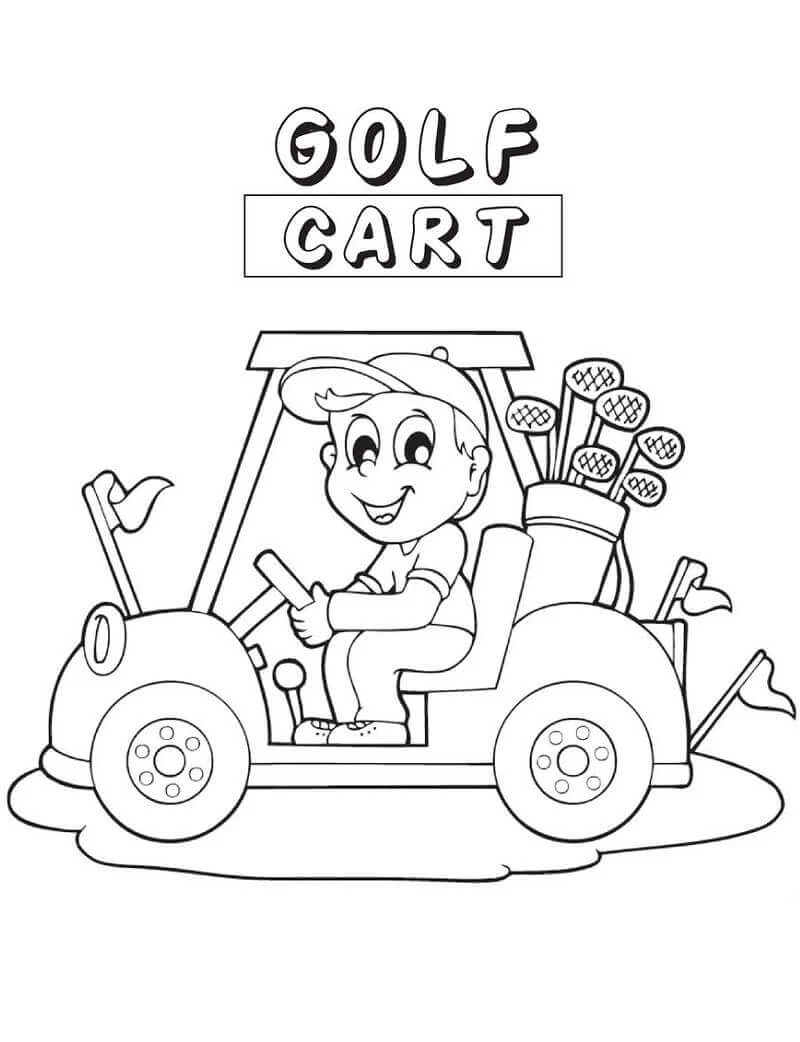 Golf boyama sayfası – boyama etkinliği, çocuk aktivitesi