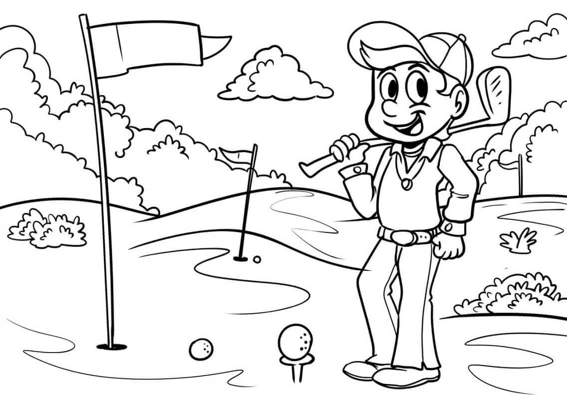Golf boyama sayfası – ücretsiz yazdır, boyama etkinliği