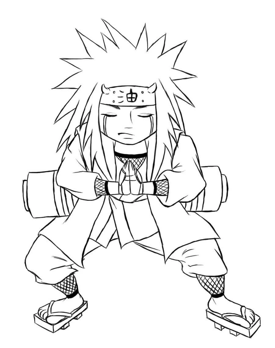Jiraiya boyama sayfası – çocuklar için, çizgi film temalı