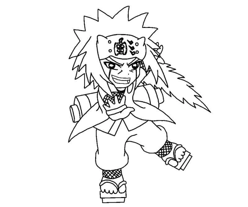 Jiraiya boyama sayfası – okul öncesi, evde etkinlik