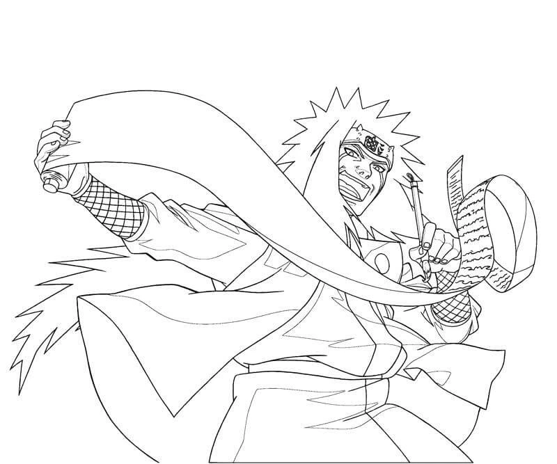 Jiraiya boyama sayfası – çizgi film temalı, basit çizim
