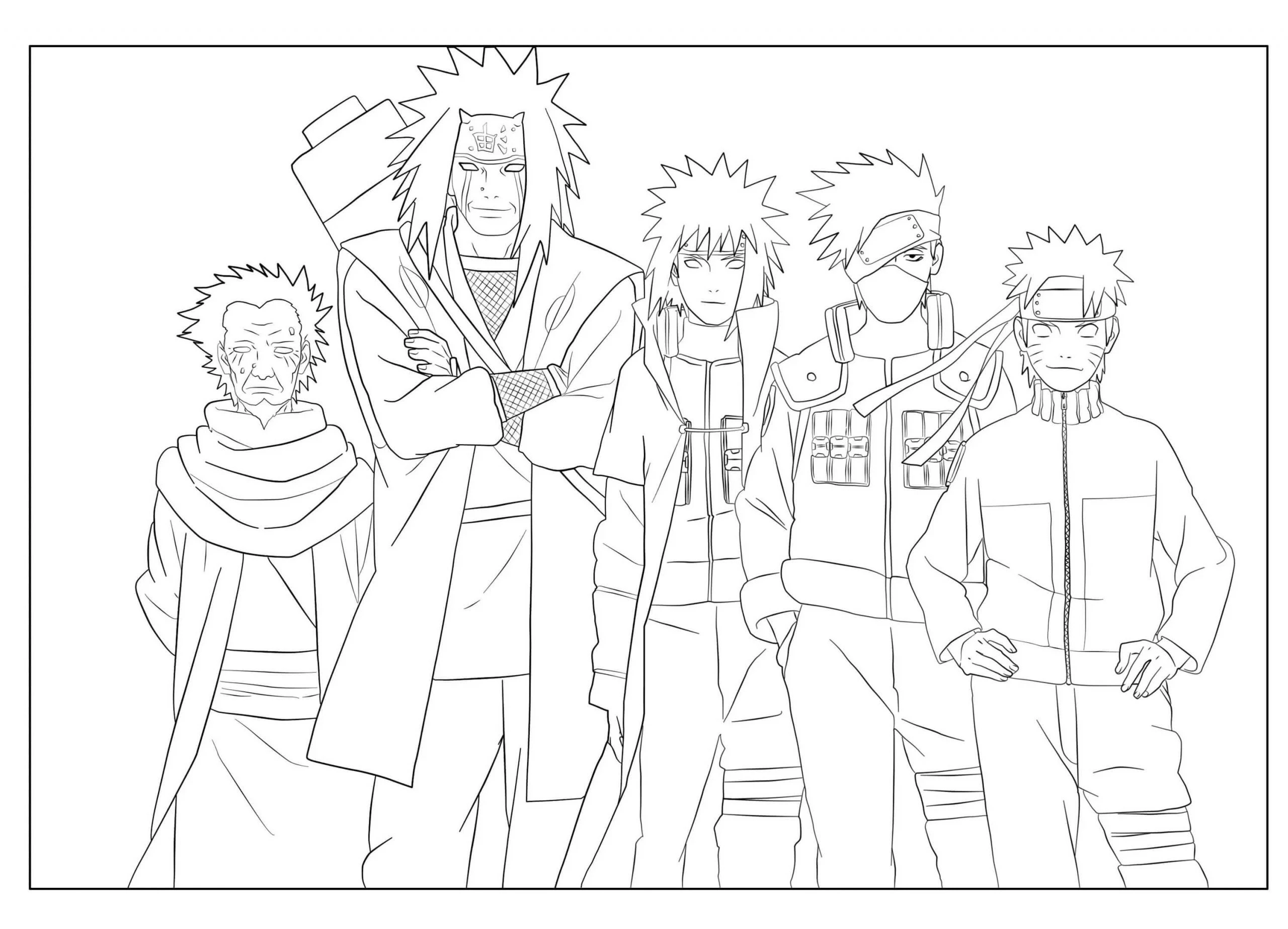 Jiraiya boyama sayfası – PDF indir, sevimli karakter
