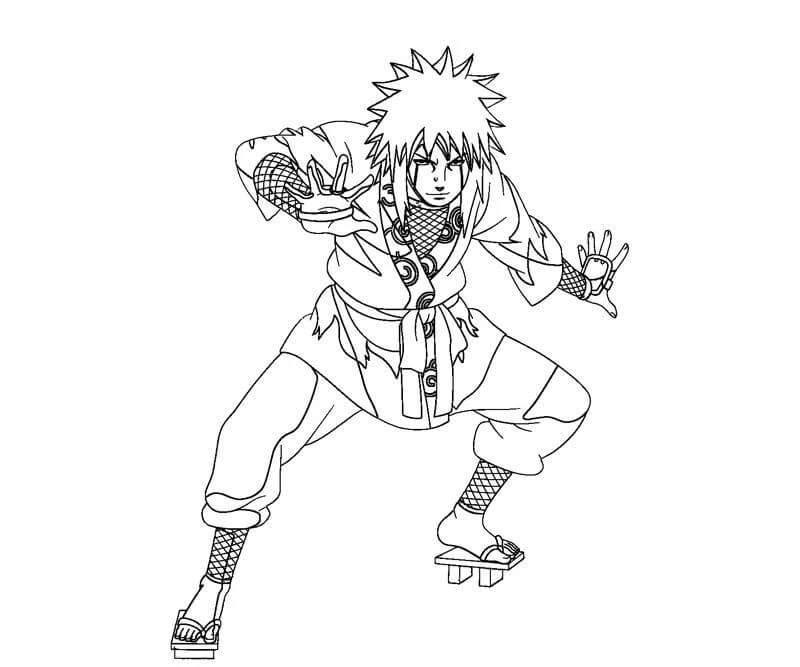 Jiraiya boyama sayfası – çizgi film temalı, basit çizim