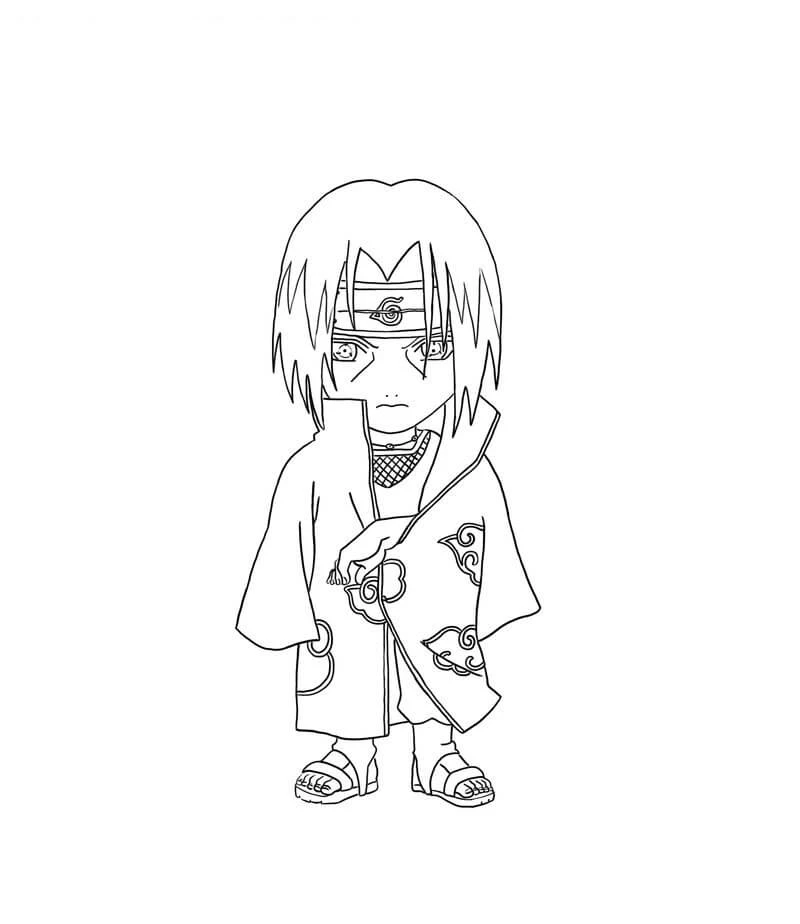 Uchiha Itachi boyama sayfası – kolay boyama, eğitici aktivite