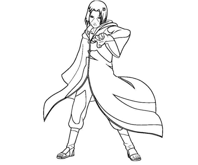 Uchiha Itachi boyama sayfası – eğlenceli etkinlik, el becerilerini geliştirir