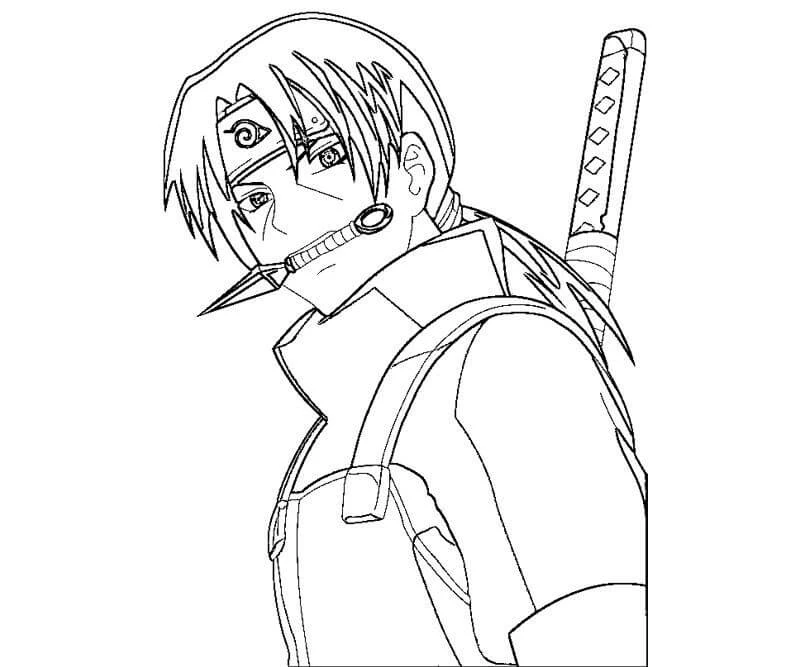 Uchiha Itachi boyama sayfası – yaratıcılığı geliştirir, keyifli zaman