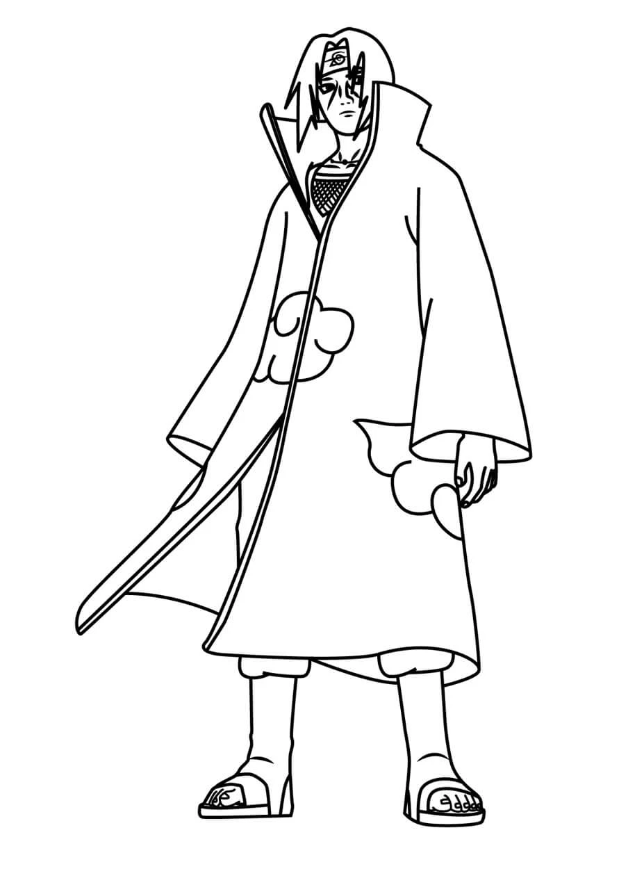 Uchiha Itachi boyama sayfası – okul öncesi, evde etkinlik