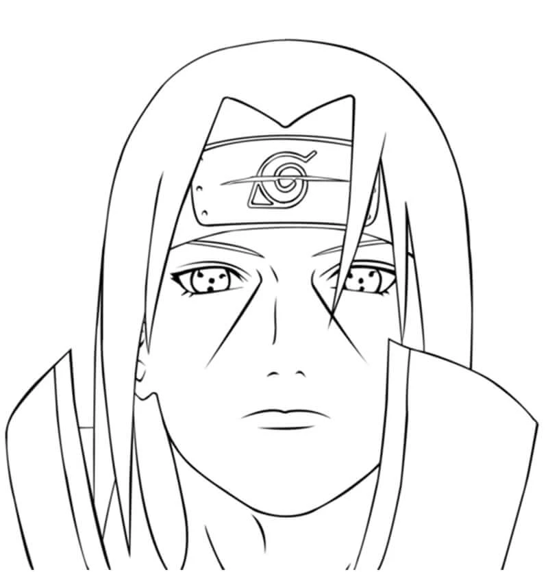 Uchiha Itachi boyama sayfası – sevimli karakter, sanatsal çalışma