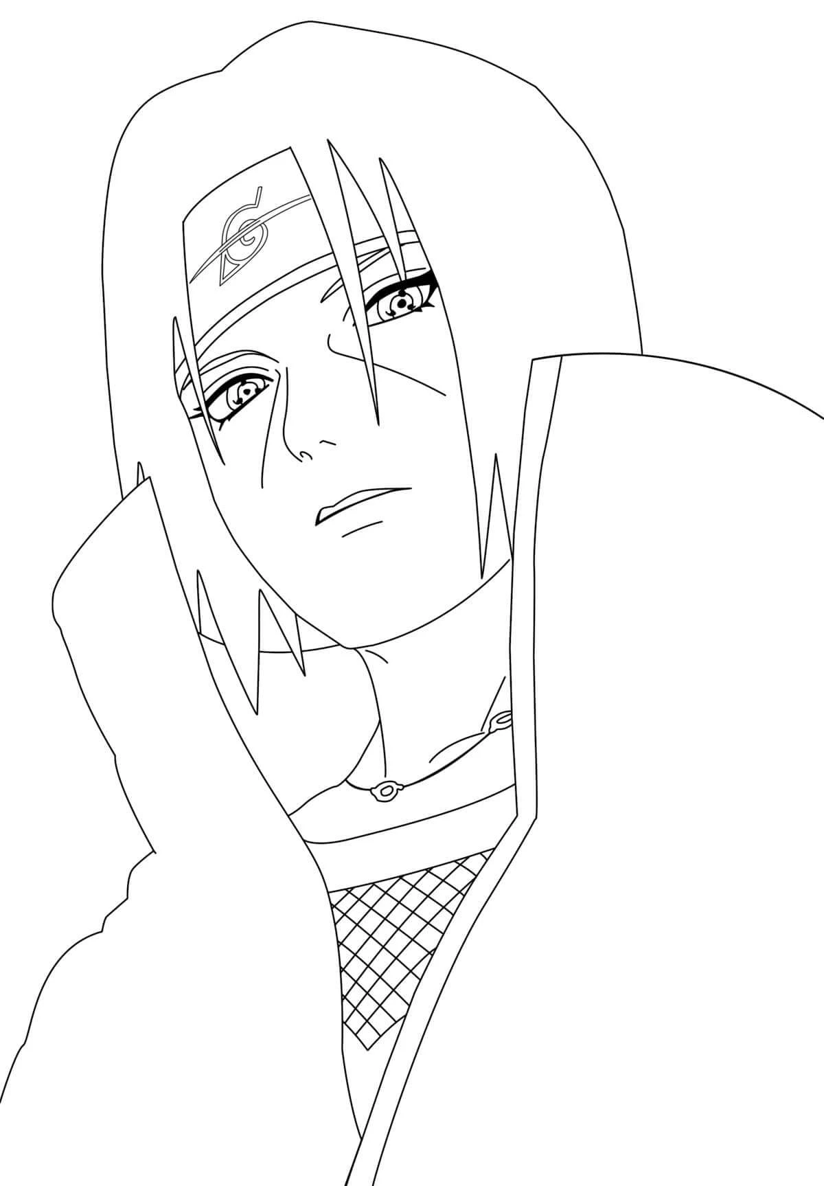 Uchiha Itachi boyama sayfası – keyifli zaman, renkli çizimler