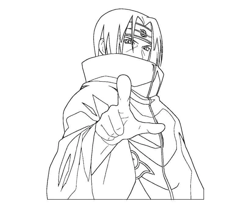Uchiha Itachi boyama sayfası – yaratıcılık, eğlenceli etkinlik