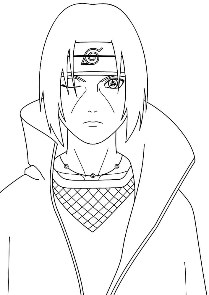 Uchiha Itachi boyama sayfası – PDF indir, sevimli karakter