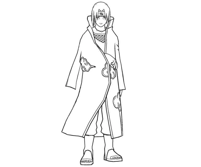 Uchiha Itachi boyama sayfası – yaratıcılığı geliştirir, keyifli zaman