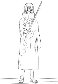 Uchiha Itachi boyama sayfası – sevimli karakter, sanatsal çalışma