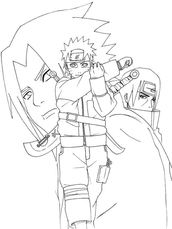 Uchiha Itachi boyama sayfası – eğitici aktivite, yaratıcılık