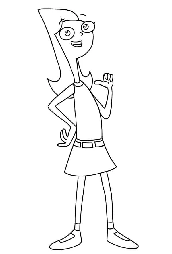 Candace boyama sayfası – çizgi film temalı, basit çizim